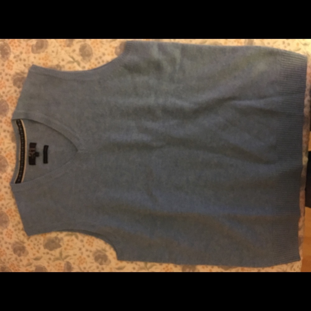 Men’s Le31 light blue bench short sleeve sweater